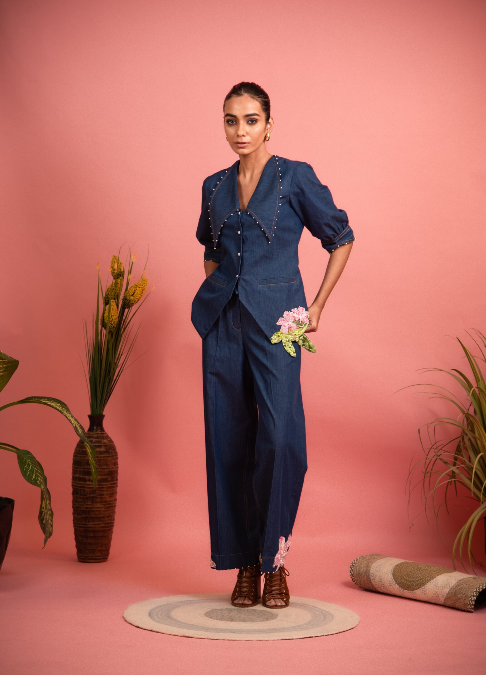 _D754068 (2) Turtle Denim Co-ord Set - Image 1