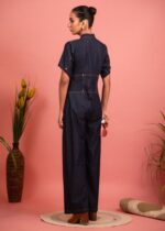 Indigo Wrap-over Style Jumpsuit - Image 4
