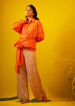 Orange Knot Shirt-Graphic Printed Pant Set - Image 3