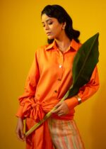 Orange Knot Shirt-Graphic Printed Pant Set - Image 4