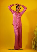 Embellished Stripe Printed Co-ord Set