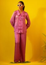 Embellished Stripe Printed Co-ord Set - Image 2