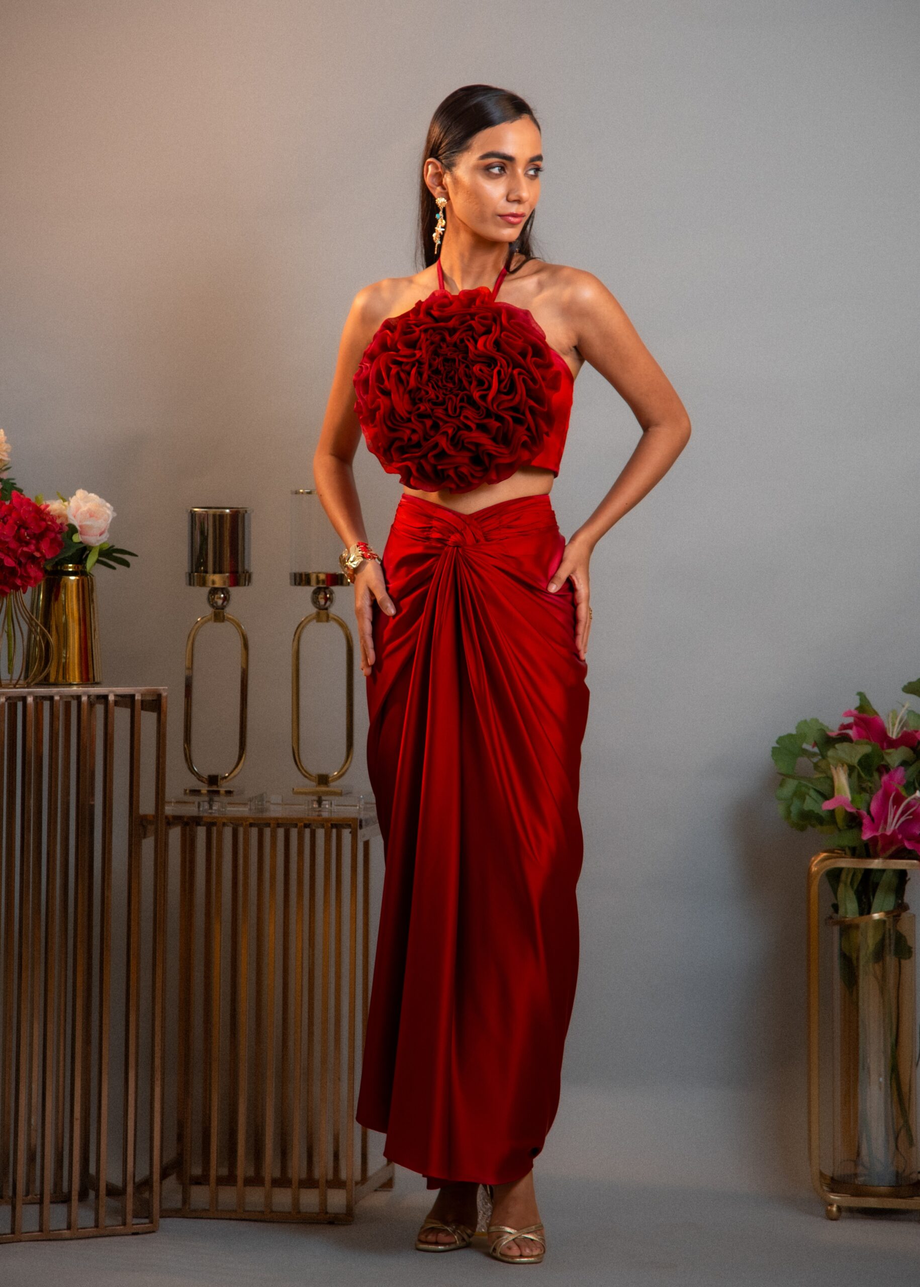 _D754317 Roseate Twisted Draped Skirt Set - Image 1