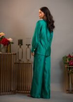 Emerald Silk Ruched Co-ord Set - Image 3