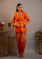 Tangerine Emboridered Blazer Co-ord Set - Image 2