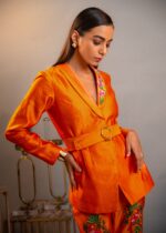 Tangerine Emboridered Blazer Co-ord Set - Image 3