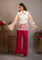 Flamingo Embroidered 3PCS Co-ord Set