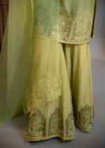 Shaista-Monocrome Green Silk Organza Cutwork Kurta Dupatta Set - Image 4