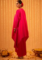 Pink Silk Tunic Drape Skirt Set - Image 3