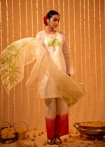 Organza Tropical Hand-Painted Embroidered Kurta Set - Image 2