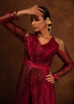 Tissue Silk Embroidered Jumpsuit - Image 3