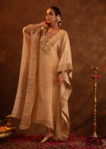 Gold Ruched Crystal Kaftan