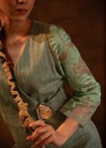 Sea-Green Belted Kimono Style Co-ord Set - Image 3
