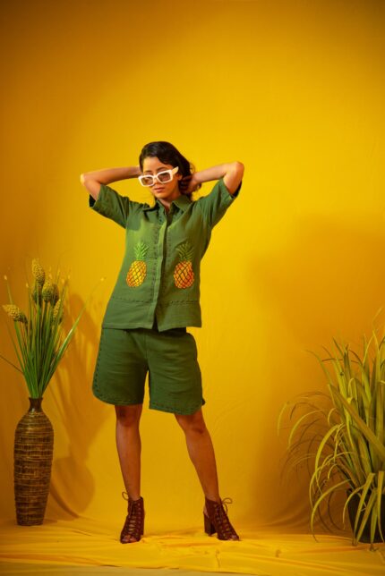 Pineapple Embroidered Co-ord Set