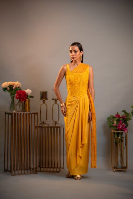 Sol - Applique Corset Drape Skirt Set