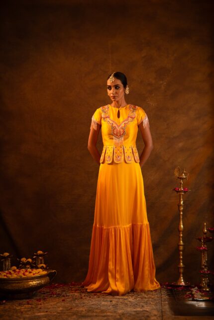 Chic Embroidered Blouse Skirt Set