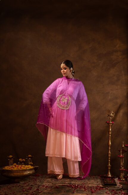 Rua - Satin Embroidered Kurta Set