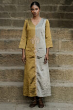 Gold-Silver Cotton Tissue Banarasi Silk  Embroidered Dress