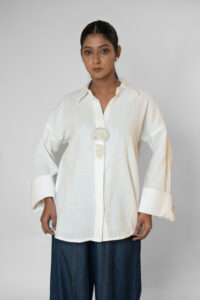 Chic Cotton Embellished Oversize Shirt