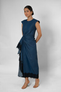 Denim Drape Dress - Image 2