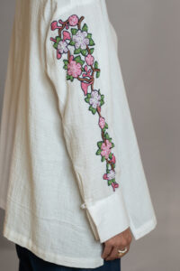 Floral Embroidered Cotton Shirt - Image 3