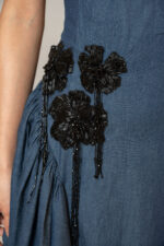 Floral Embroidered Denim Dress - Image 3