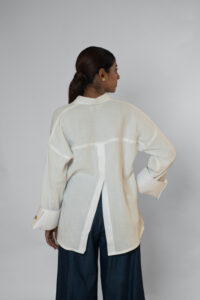 Chic Cotton Embellished Oversize Shirt - Image 3