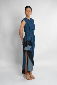 Denim Drape Dress - Image 3