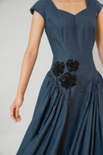 Floral Embroidered Denim Dress - Image 2