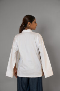 Modish Sleeve Button-down Cotton Shirt - Image 4