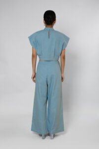 Denim Blue Sculptured Trouser - Image 3
