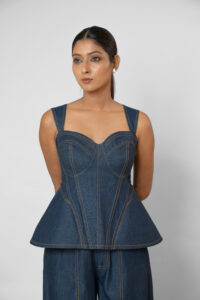 Structured Denim Corset Top