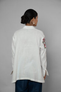 Floral Embroidered Cotton Shirt - Image 5