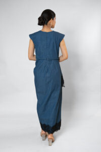 Denim Drape Dress - Image 5