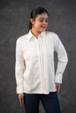 Cotton Embellished Pleated Shirt