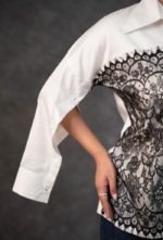 Modish Sleeve Button-down Cotton Shirt - Image 3
