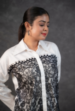 Modish Sleeve Button-down Cotton Shirt - Image 2