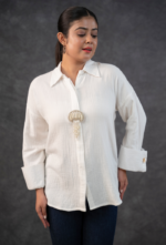Chic Cotton Embellished Oversize Shirt