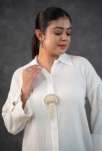 Chic Cotton Embellished Oversize Shirt - Image 2