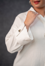 Chic Cotton Embellished Oversize Shirt - Image 3