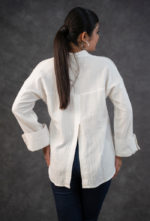 Chic Cotton Embellished Oversize Shirt - Image 4