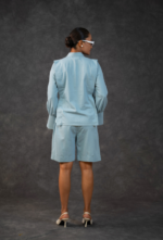 Denim Embroidered Floral Shirt And Short Set - Image 4