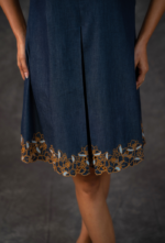 Denim Floral cutwork Dress - Image 3