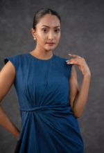 Denim Drape Dress - Image 3