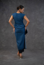 Denim Drape Dress - Image 4