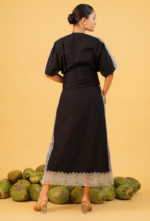 Black Kimono Style Laced Top and Skirt Set - Image 4