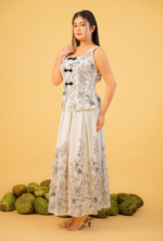 Flamigo Embellished Hand-painted Waistcoat And Skirt Set - Image 2