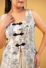 Flamigo Embellished Hand-painted Waistcoat And Skirt Set - Image 3