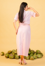 Sculptured Cropped Shirt and hand-painted skirt set - Image 4
