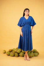 Navy Blue Cinched Shirtdress